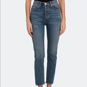 Bassike Classic crop jean mid blue